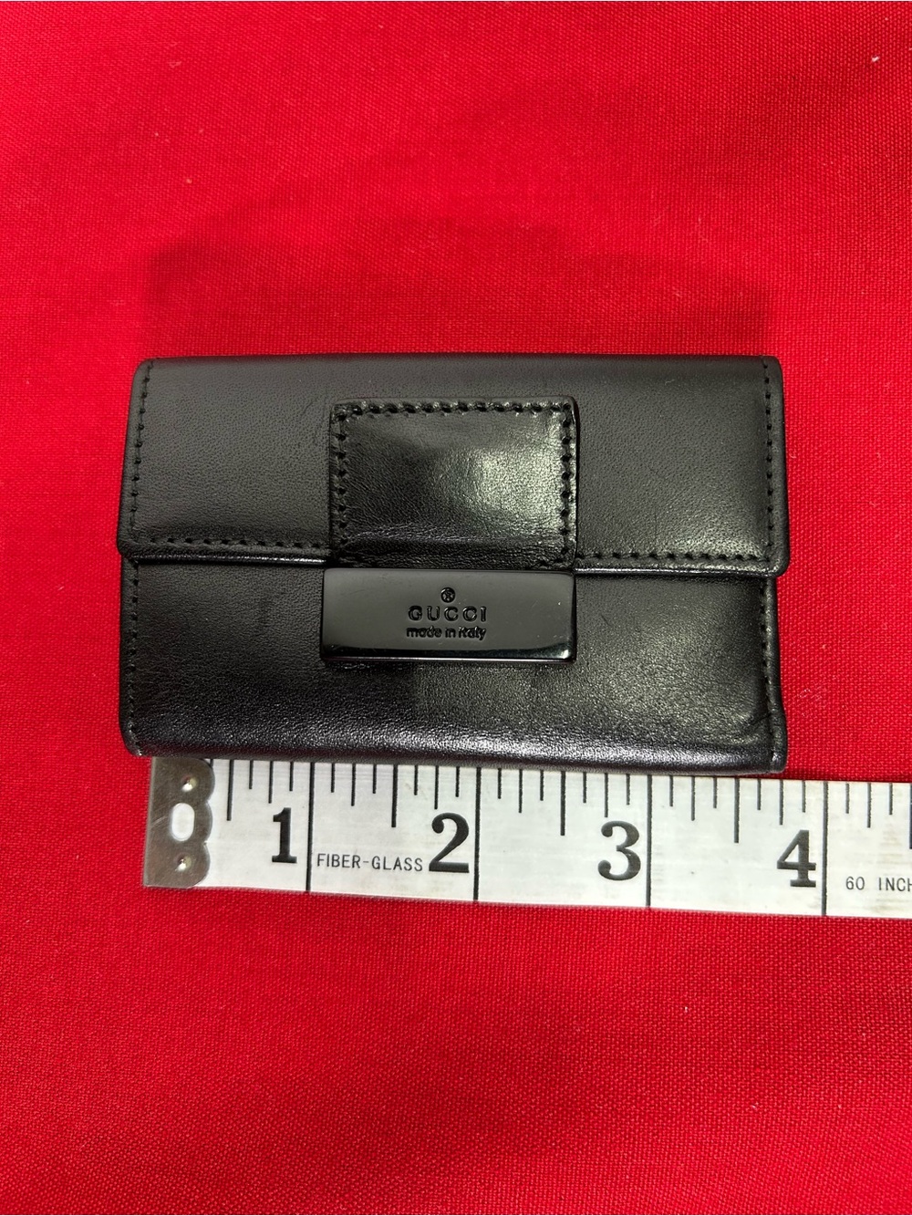 Gucci Key Holder Black Saffiano Leather Small Wallet